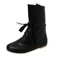 thumbnail image 1 of Bottes Mi-Mollet pour Hommes Rétro à Lacets Punk Confortables Décontractées en Cuir Rembourrées Plates, 1 of 6