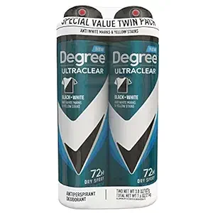 Degree Men UltraClear Antiperspirant Deodorant Dry Spray 72-Hour Sweat and Odor Protection Fresh Antiperspirant For Men With MotionSense Technology 3.8 oz 2 Count