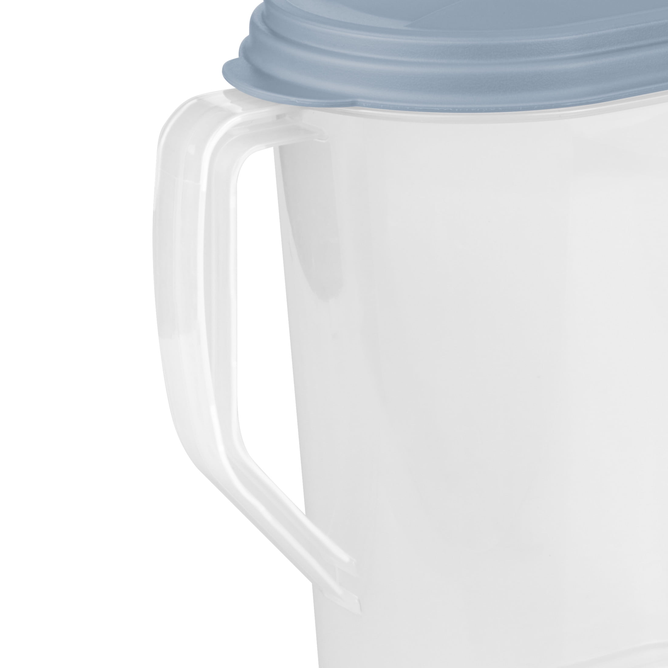 (3 pack) Sterilite, Pitcher, 1 Gallon Pitcher, Clear Plastic, Flip-top Spout, Light Blue, plastic, 1 gal, perfect for chilled drink preparation.