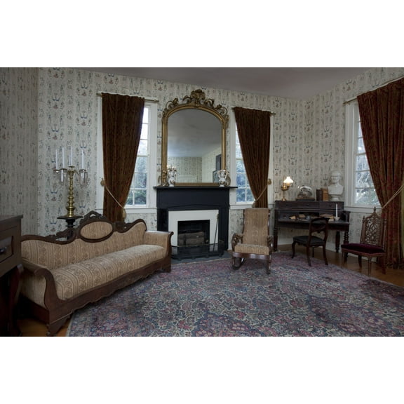 Print: President's Study In The First White House Of The Confederacy