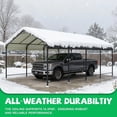 thumbnail image 3 of Patiowell 12'x20' Outdoor metal Carport, Heavy-Duty Steel Structure with Enhanced Base, All-Weather Shelter for Cars, Trucks, Boats, Tractors & Outdoor Use, 3 of 7