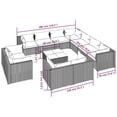 thumbnail image 4 of vidaXL 12 Piece Garden Lounge Set with Cushions Black Poly Rattan, 4 of 5