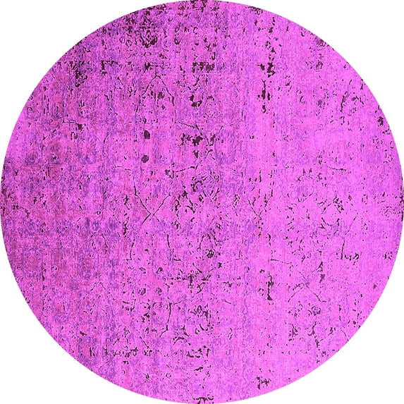 Ahgly Company Indoor Round Oriental Pink Industrial Area Rugs, 3' Round