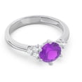 thumbnail image 3 of Diamond-Capitals 2.20 Carat Beautiful Round Cut Natural Diamond Amethyst Gemstone Engagement Ring for Women 14K White Gold Size 3, 3 of 7