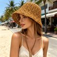 thumbnail image 3 of Crochet Knit Sun Hats for Women Foldable Packable Bucket Hat Summer Beach Hat, 3 of 5