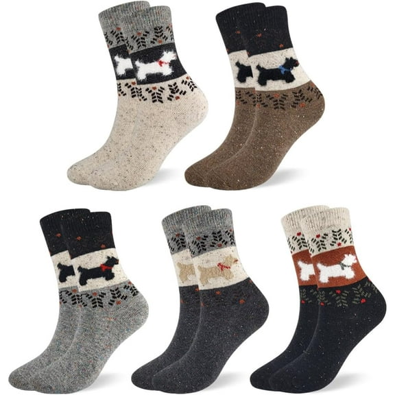 Women's Wool Socks – Warm Thermal Winter Knit, Cozy Fuzzy Thick Soft Cabin Boot Style, Cute Colorful Cold Weather