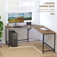 thumbnail image 4 of HOMCOM L-Shaped Computer Desk, 59" Corner Table for PC with CPU Holder Stand, Industrial Writing Workstation for Home Office, Study, Dorm, Rustic Brown, 4 of 10