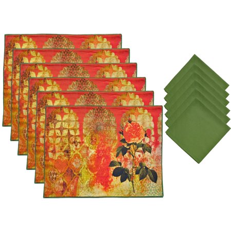 

Aspire Aspire 12-piece Olive Printed Floral Placemats and NapkinsAspirePrintedFloral-Olive