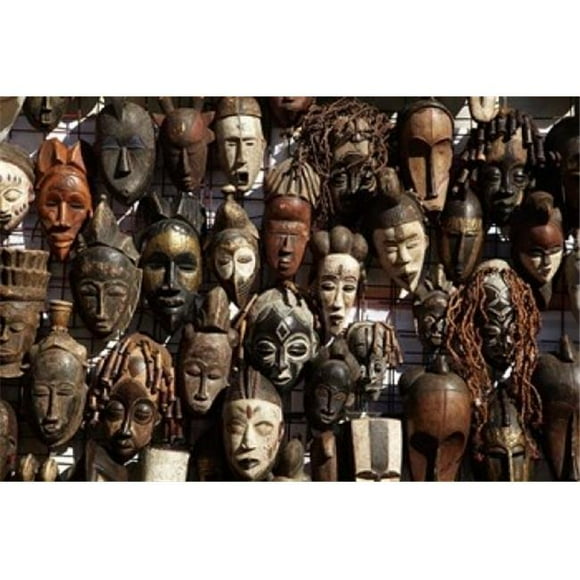 Danita Delimont PDDAF42DWA0139B Mask Stall At Curio Store Greenmarket Square Cape Town South Africa Poster Print by David Wall, 19 x 12