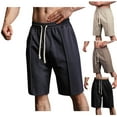 thumbnail image 7 of Lovskoo Athletic Shorts for Men Casual Trendy Solid Color with Pocket Elastic Drawstring Sports Shorts Pants Coffee, 7 of 7
