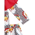 thumbnail image 4 of Bagilaanoe 3Pcs Toddler Baby Girl Christmas Outfits Santa Clause Print Long Sleeve Tops + Flared Trousers + Hairband 9M 12M 18M 24M 3T 4T Kids Fall Long Pants Set, 4 of 7