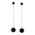 thumbnail image 2 of Bling Jewelry Womens Simple Gemstone Dangle Earrings with Black Onyx or Green Jade in Sterling Silver, 2 of 4