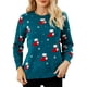 thumbnail image 1 of Camiseta mujer, Suéter de Navidad para mujer, suéteres casuales de manga larga con cuello redondo de Abody Azul/Pequeña, 1 of 7