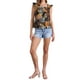 thumbnail image 2 of INSPIRAR CHIC Top de tanque con volantes de cuello cuadrado impreso tropical para mujer L Negro Naranja, 2 of 5