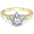 thumbnail image 3 of 4 Carat IGI Certified Pear Shape Lab Grown Diamond Engagement Ring | 14K Yellow Gold |Amore Side Stone Diamond Ring | FG-VS1-VS2 Quality Friendly Diamonds, 3 of 4