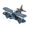 thumbnail image 4 of Airplane Decor For Boys Room Biplane Model Amelia , Vintage Airplane Model Wrought Iron Aircraft Biplane For Desktop Decor Photo Props Black, 4 of 7
