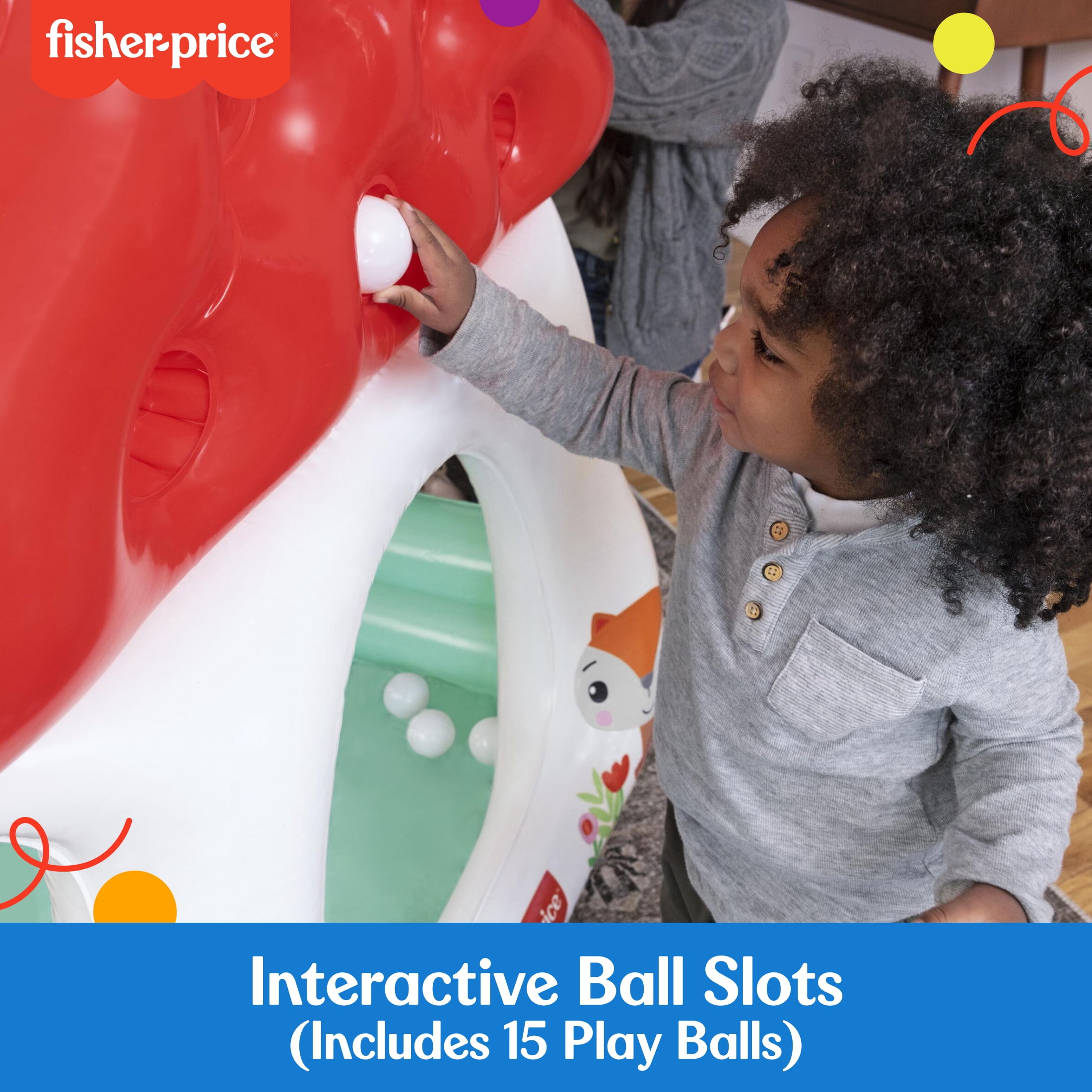 Fisher-Price Merry Mushroom Kids Indoor and Outdoor Ball Pit with 15 Play Balls