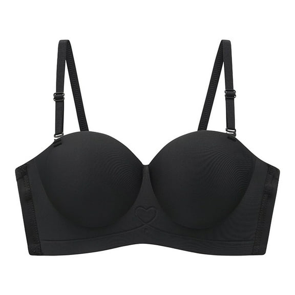Minimizer Bras For Women Demi Balconette Bras Sexy Strapless Push Up Bra Demi Half Cup Lightly Padded Shelf Underwire Bralettes With Soft Support Black,32
