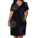 thumbnail image 2 of Vestido holgado con bolsillos para mujer traje con estampado de fuegos artificiales verde morado y dorado para graduación verano, 2 of 6