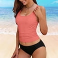 thumbnail image 5 of BOOMNY Womens Leakproof Tankini Sets 2 Peice Menstrual Swimsuit For Women Solid Color Swimwear Lightweight Low Rise Cozy Soft Bathing Suits, 5 of 7