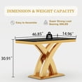thumbnail image 3 of 47" Modern Faux Marble Console Table, Rectangular Top & X-Shaped Stainless Steel Base, Narrow Entryway Table for Entrance, Hallway, Foyer, or Living Room, 3 of 7