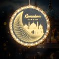 thumbnail image 1 of Threetols 3D Eid Ramadán Luces LED Ramadán Kareem Luces Islam Mubarak Decoración Ventana Luces Cálidas Decoraciones Eid Mubarak Luces Luna y Castillo Luces Colgantes para Exterior Interior Dormitorio, 1 of 1