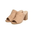 thumbnail image 5 of Women Faux Suede Block Heel Sandal - Casual, Dressy, Versatile - Peep Toe Mule - GC29 By Heart.thentic, 5 of 6