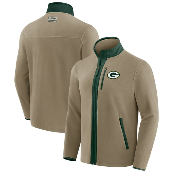 Men's NFL x Darius Rucker Collection by Fanatics Tan Green Bay Packers Heavyweight Polar Fleece Full-Zip Jacket