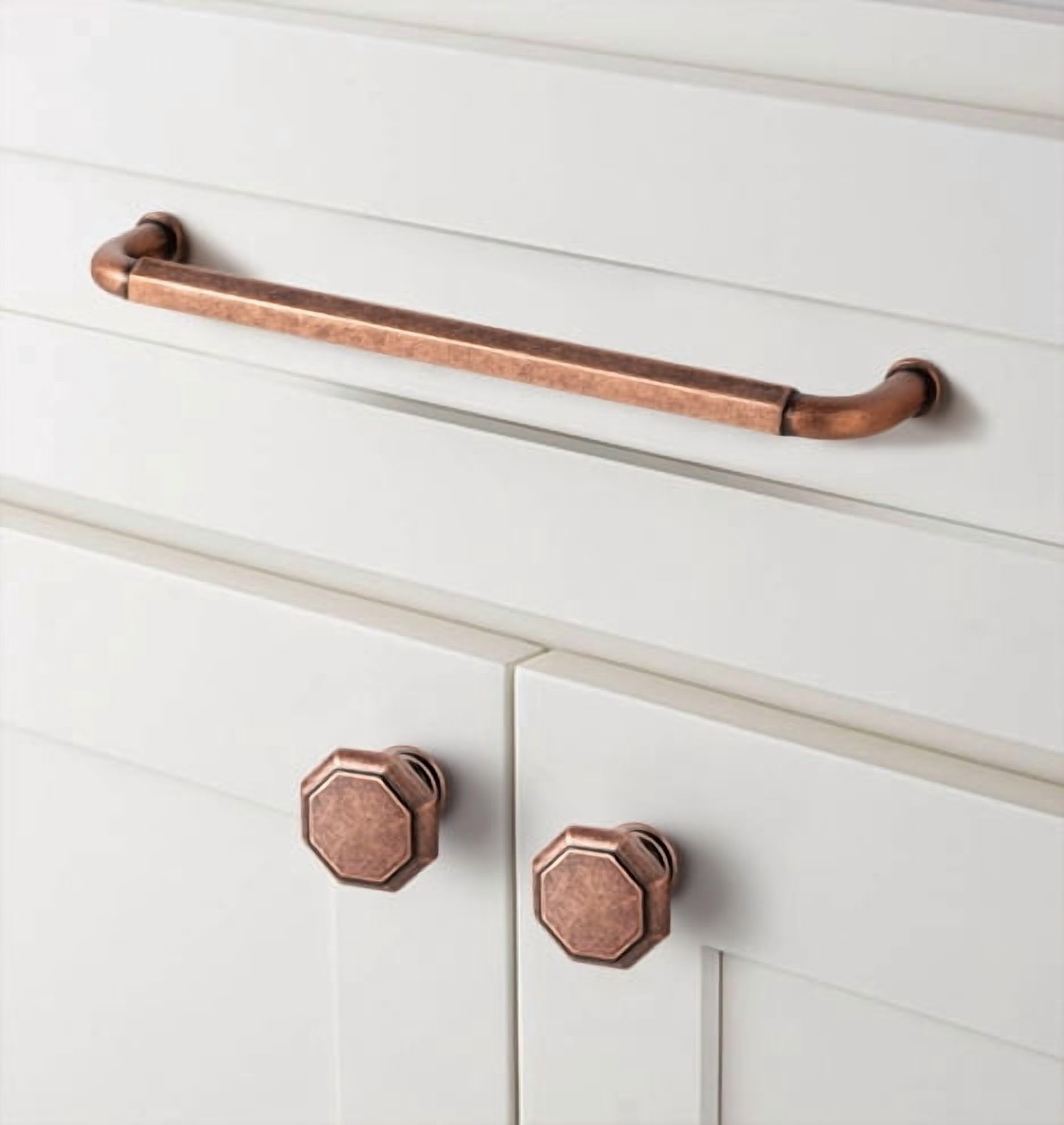 Goo-Ki 12 Pack Antique Copper Cabinet Drawer Knobs, Zinc Alloy Cabinet Handles Hardware for Dresser,Wardrobe,Cupboard (2057)