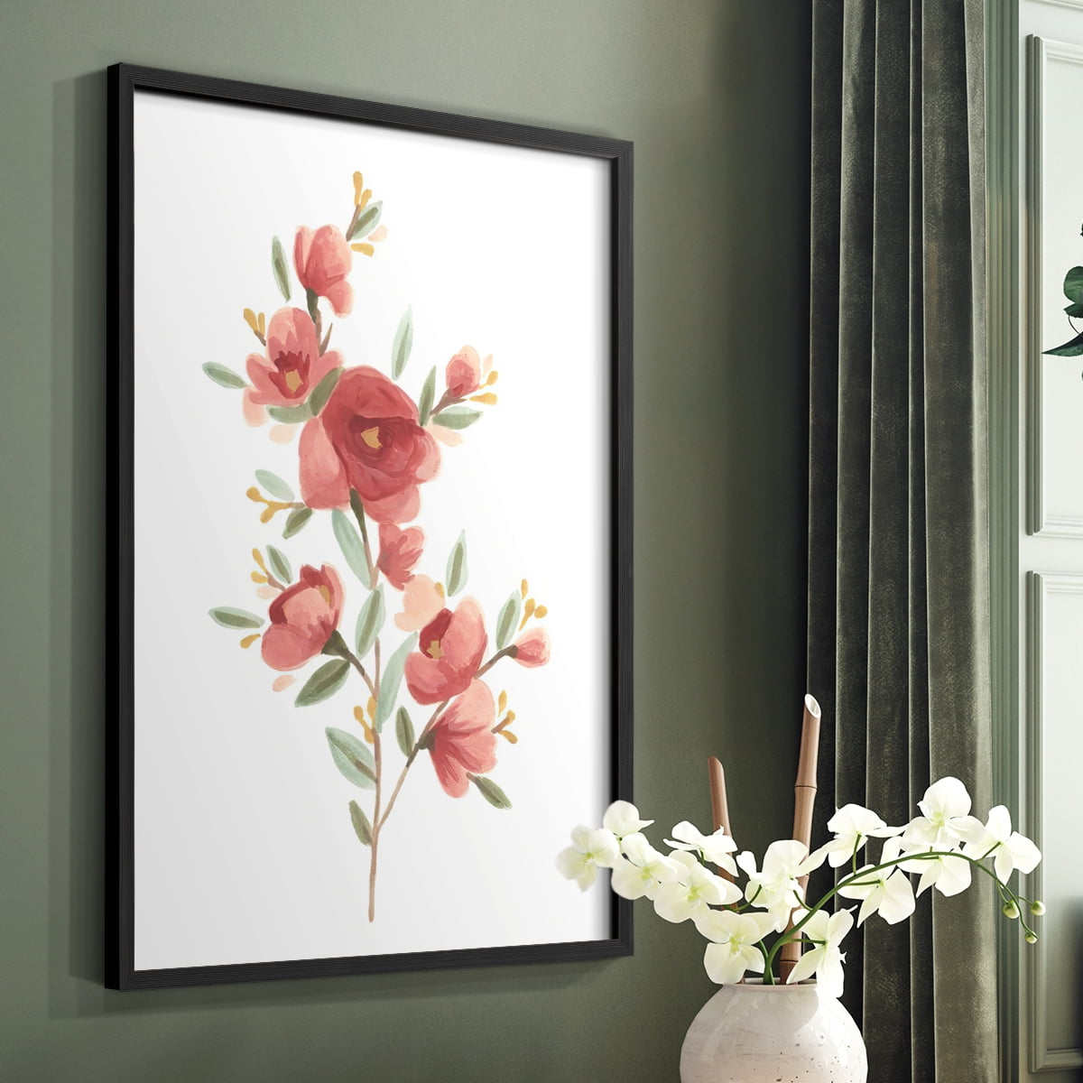 Wildflower Sprig IV Framed Print - Solid Wood in Single Picture Frame Solid Wood 2 Framed Print