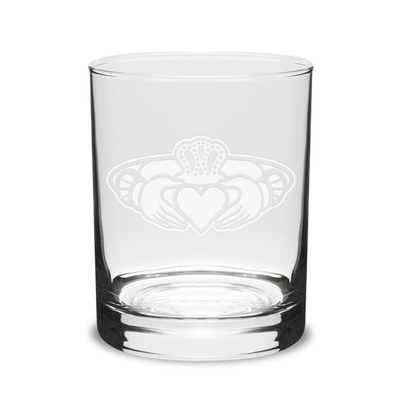 Claddagh Ring Logo 14 oz Classic Double Old Fashion Glass