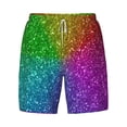thumbnail image 4 of Lsque Mens Swim Trunks Colorful Glitter Pattern - Bathing Suit Compression Liner - Beach Swim Shorts Swimwear - (S-3XL) - Stretch Quick Dry -Medium, 4 of 9