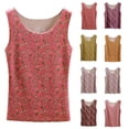thumbnail image 6 of Cmtiyu Tank Tops for Women, Rose Printing Sleeveless U Neck Camisole with Fleece lined, Casual Comfort Fit Daily Blouses, M-2XL, 6 of 7