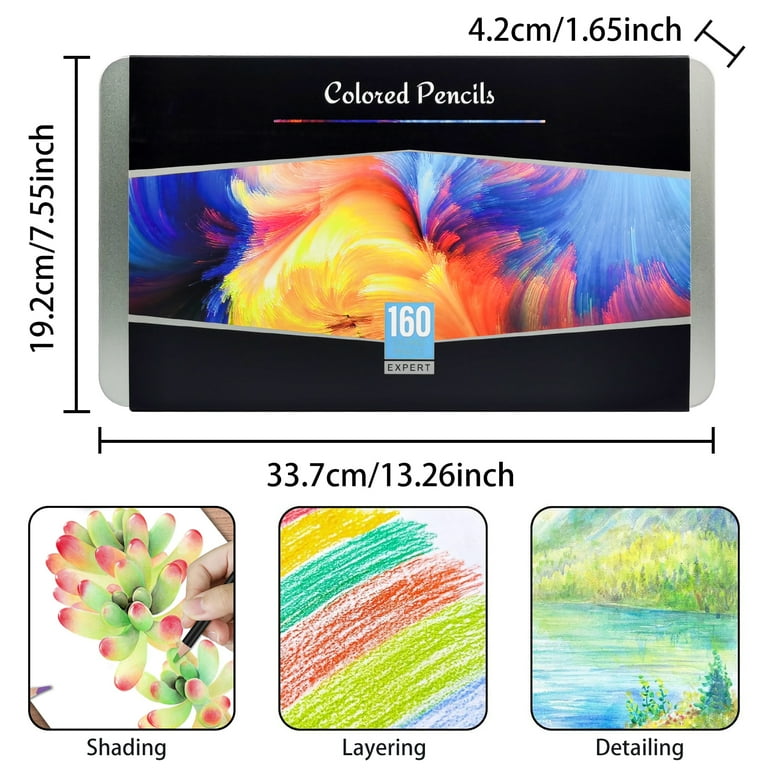 160 Colored Pencils, Oil Colored Pencils for Adult Coloring Books