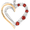 Red, variant on Created Pink and White Sapphire Heart Pendant in Sterling Silver and 10K Gold