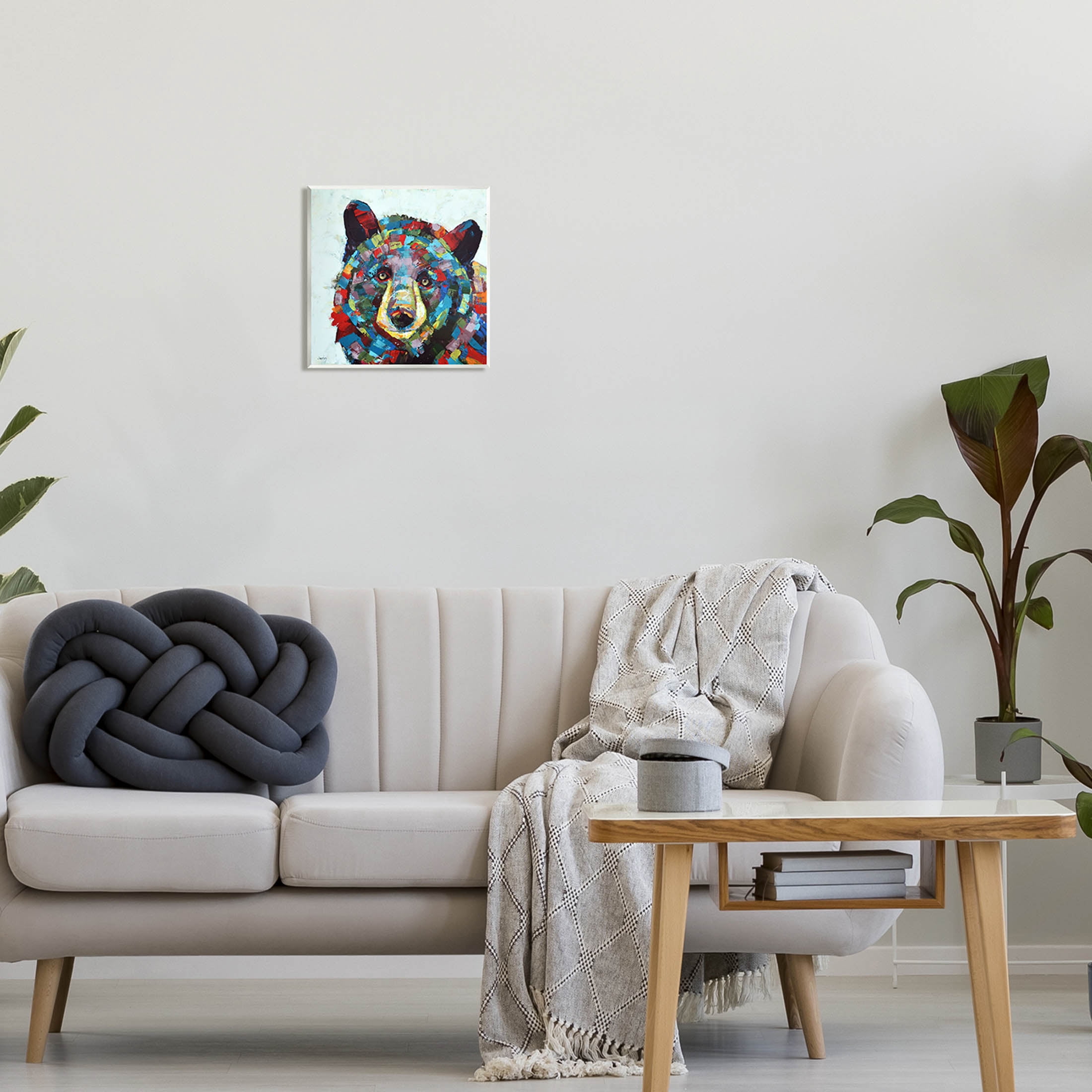 Modern Kaleidoscopic Bear Portrait Animals & Insects Painting Unframed Art Print Wall Art