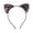 Pink, variant on Leopard Cat Ears Headbands Glitter Flocking Cat Ear Headband for Woman Party Supplies Black