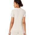 thumbnail image 4 of Anne Klein Womens Side Ruched Basic T-Shirt, Beige, XX-Small, 4 of 4