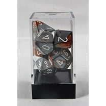 Copper and Steel Gemini Dice with White Numbers 16mm (5/8in) Set of 7 Chessex