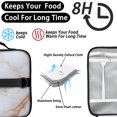 thumbnail image 4 of White and Copper Marble Pattern Insulated Lunch Bag with Shoulder Strap and Bottle Holder,Bento School Lunch Bag Box,11x9.5x3.5 Inches, 4 of 5