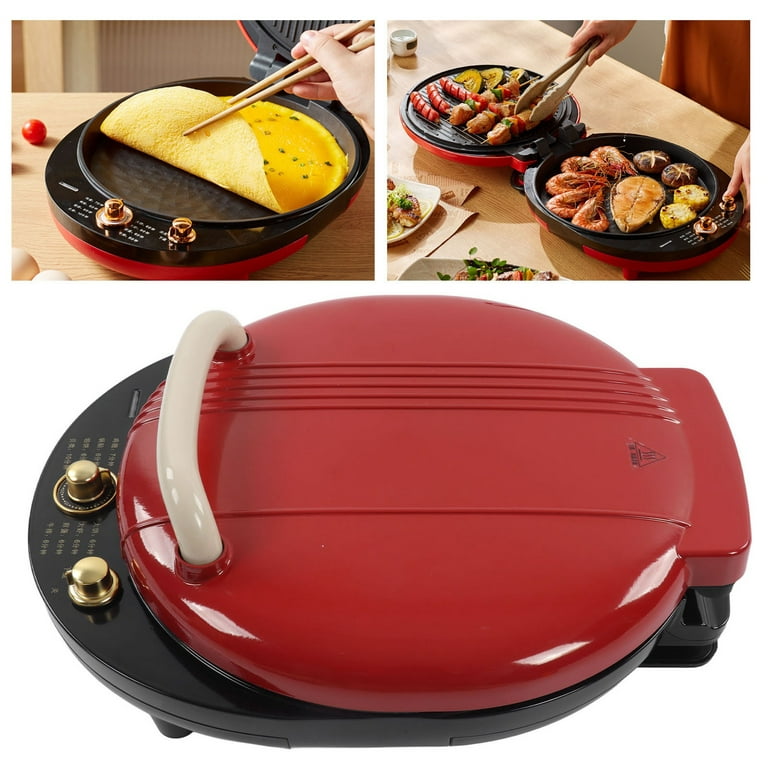 Round Electric Griddle, Double Sided Waffle Maker Anti Stick Coating For  Travelling 