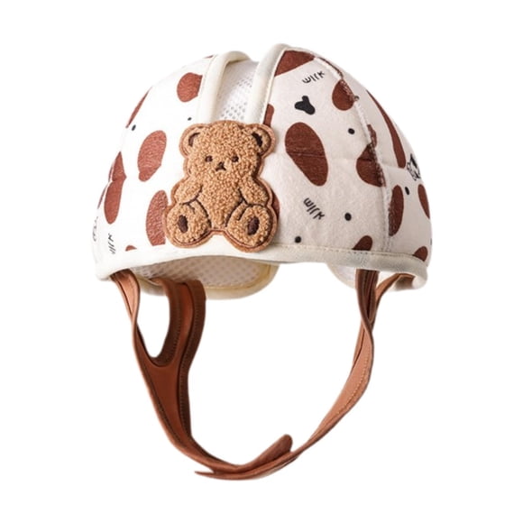 Casco infantil para caminar y gatear con correa ajustable, ligero, antigolpes, gorro de protección para bebé de 1 año Oso