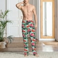 thumbnail image 4 of Salouo Palm Leaves Flamingo Print Pajama Pants for Men, Lounge Pants Elastic Waistband Casual Men's sleepwear Loungewear Sleep Pajama Pant -XX-Large, 4 of 7