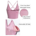 thumbnail image 5 of Made by Olivia Women's Seamless Padded Workout Sports Bra Cami Cropped Yoga Tank Top with Adjustable Straps, 5 of 7
