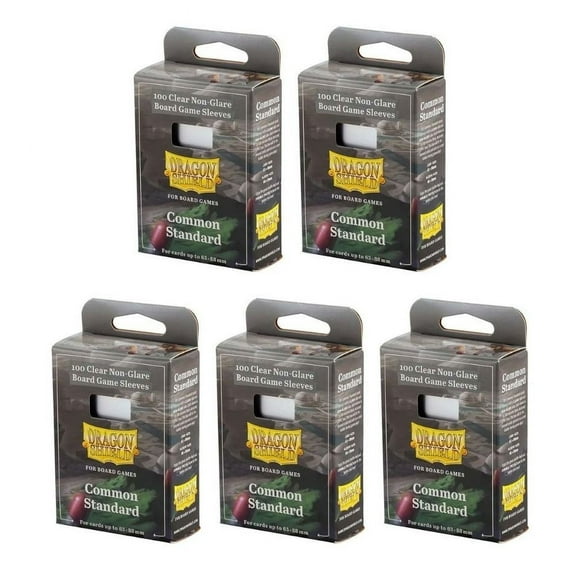 5 Packs Dragon Shield Board Game Sleeves 100 ct Common Standard Size Card Sleeves Value Bundle!