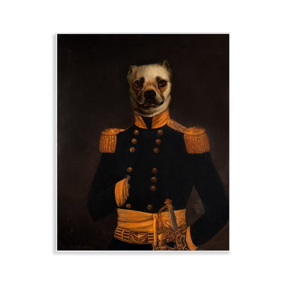 Stupell Industries Colonial Military Dog Animals & Insects Painting Unframed Art Print Wall Art, 11 x 14