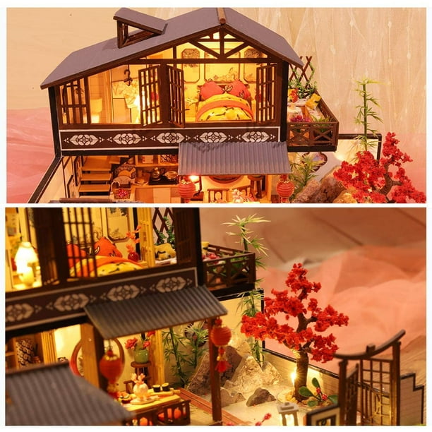 Nouveau Kit de maison de poupée de bricolage Bois Petite maison Bâtiment miniature  pour adulte Cuisson Salle de gâteau Enfants Jouets Poupée Maison Meubles  Accessoires -jm68