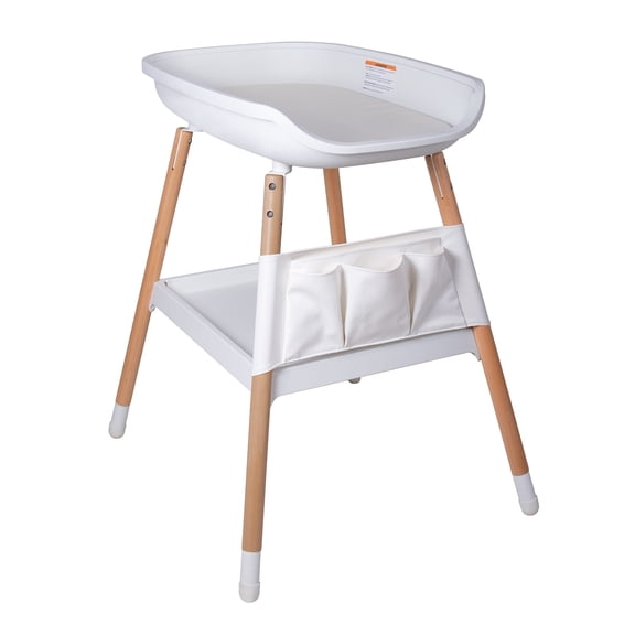Beberoad Love Baby Changing Table with Changing Pad & Large Storage Rack, Height-Adjustable, White
