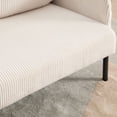 thumbnail image 3 of S-HOME Modern Plush Corduroy Upholstered Loveseat with Dual Side Pockets and Metal Legs, Sofa for Apartment, Beige, 3 of 17