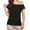 *Black, variant on ClodeEU Women's Asymmetrical One Shoulder Short Sleeve T-Shirt,Solid Color Casual Summer Loose Top Black,Women's Plus L